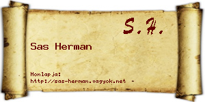 Sas Herman névjegykártya